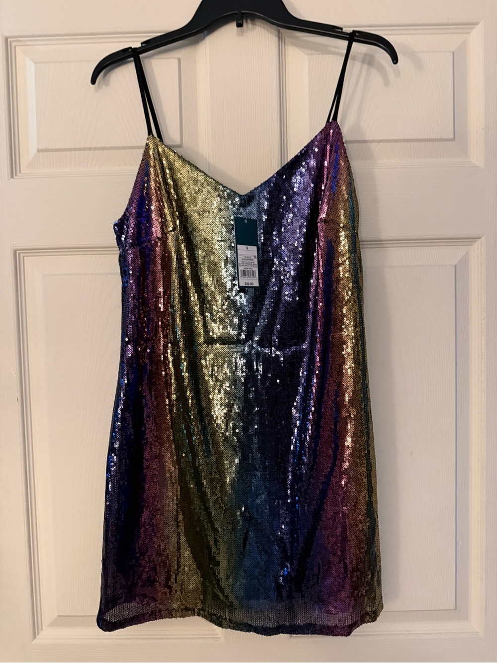 NWT Wild Fable Rainbow Sequin Slip Dress | Size Small | Festival Party Dress